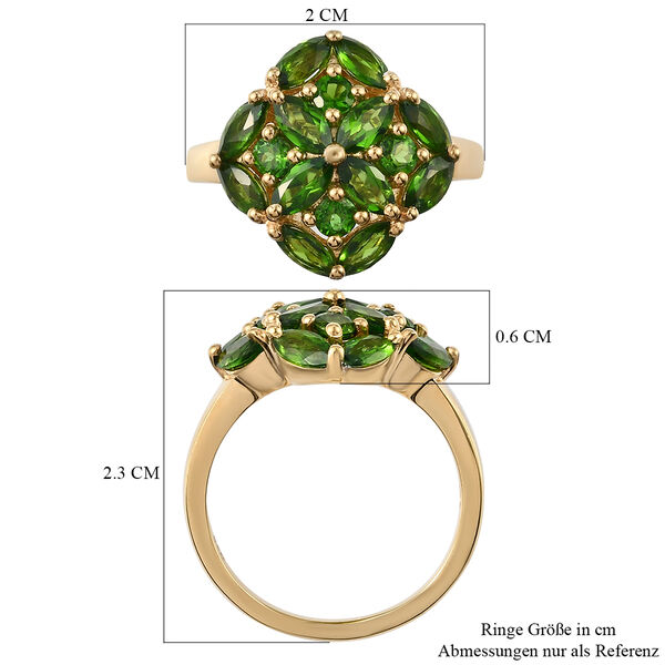Nat&uuml;rlicher Chromdiopsid Ring 925 Silber vergoldet  ca. 2,29 ct image number 7