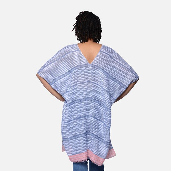 Muster Kimono, Einheitsgröße Blau image number 3