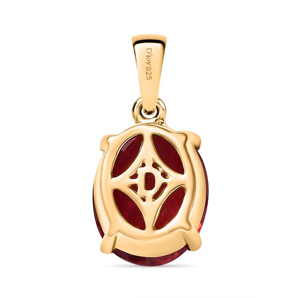 D'Joy Lab Created Padparadscha-Saphir Anhänger 925 Silber 750 Gelb Vergoldet ca. 5.30 ct image number 5