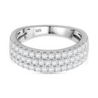 Moissanit Ring 925 Silber rhodiniert (Größe 16.00) ca. 0.60 ct