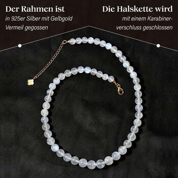 D'Joy Regenbogen Mondstein Halskette, 45 cm - 210 ct.