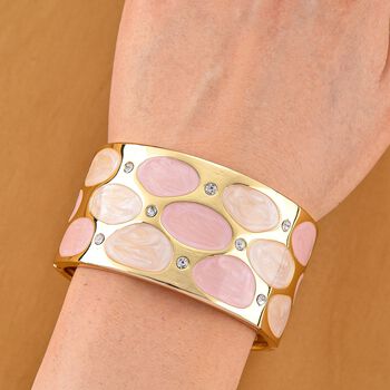 Wei&szlig;er Kristall Armreif ca. 17 cm emailliert