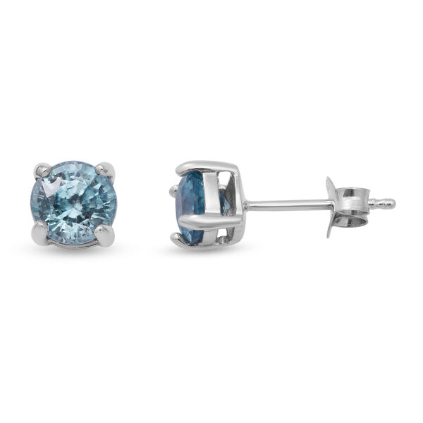 Kambodschanischer, blauer Zirkon-Ohrstecker, 925 Silber platiniert, ca. 1,79 ct image number 3