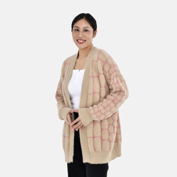 Cardigan Damen, Beige und rosa image number 10
