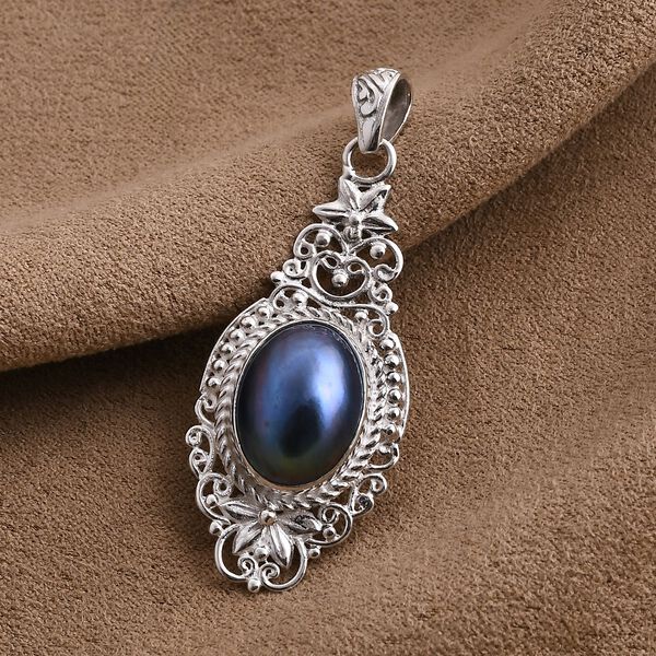 Royal Bali - Blau Mabe Perle Anhänger 925 Silber image number 1