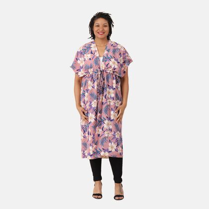 Leichtes Chiffon Kleid mit Blumenmuster, Einheitsgr&ouml;&szlig;e