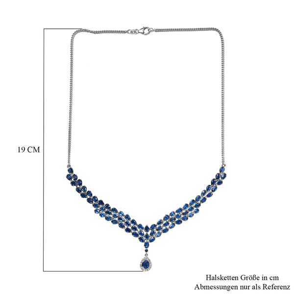 Kaschmir Kyanit Collier, ca. 45 cm, 925 Silber platiniert ca. 18.36 ct image number 5