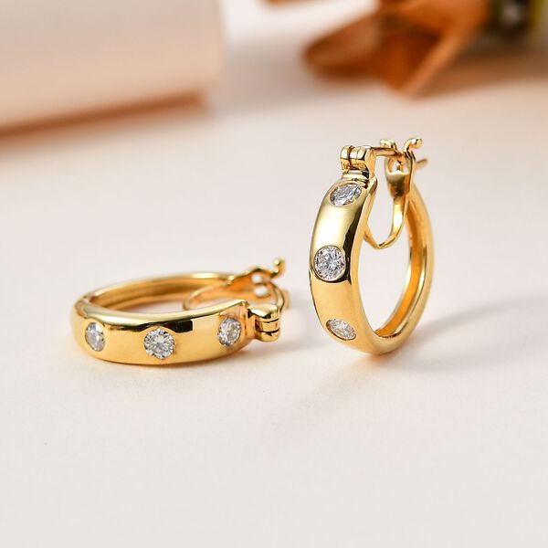 Moissanit Ohrringe, 925 Silber Gelbgold Vermeil - 0,62 ct. image number 8