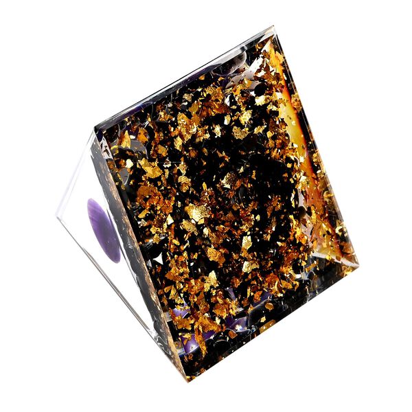 LIVMORE Kristall Pyramide Dekoration aus Kristall und Resin, 6cm, Dunkelblau image number 4