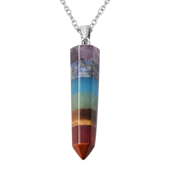 Chakra Edelstein-Anh&auml;nger mit Kette, 50 cm - 40,50 ct.