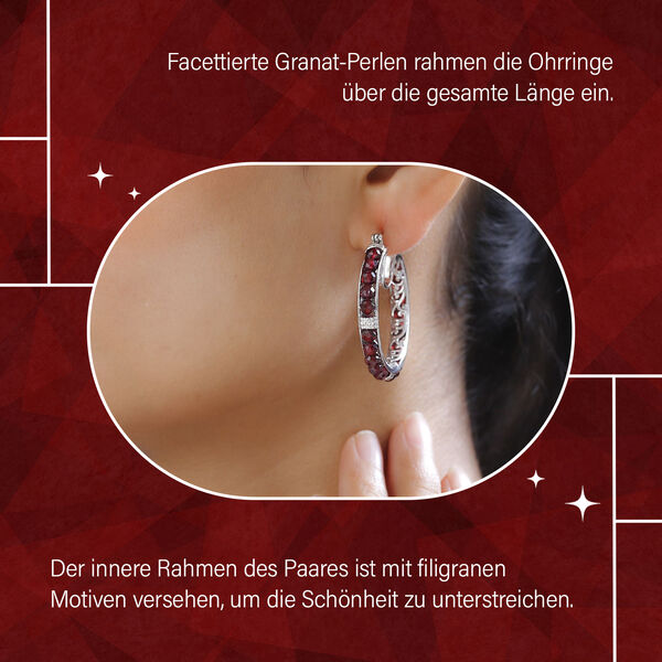 Infinity rote Granat-Ohrringe image number 7