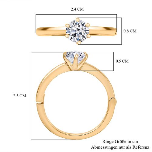 LUXURIANT DIAMOND - Lab Grown Diamant SI Ring 925 Silber 750 Gelbgold Vermeil (Größe 18.00) ca. 1.00 ct image number 7