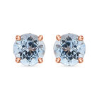 Iliana AAA Santamaria Aquamarin Ohrringe, zertifiziert und gepr&uuml;ft, 750 Ros&eacute;gold ca. 1,00 ct