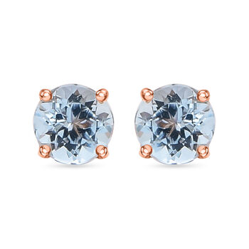 Iliana AAA Santamaria Aquamarin Ohrringe, zertifiziert und gepr&uuml;ft, 750 Ros&eacute;gold ca. 1,00 ct