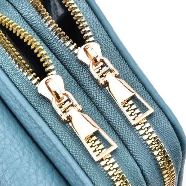 Crossbody-Handytasche mit RFID-Schutz und gemustertem Trageriemen, 19x6x11 cm, T&uuml;rkis image number 6