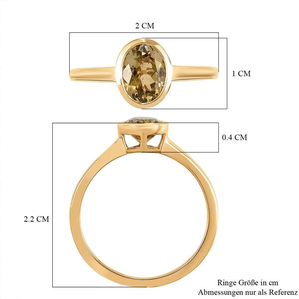 AAA Natürlicher, goldener Tansanit-Ring, 585 Gold  ca. 1,00 ct image number 7