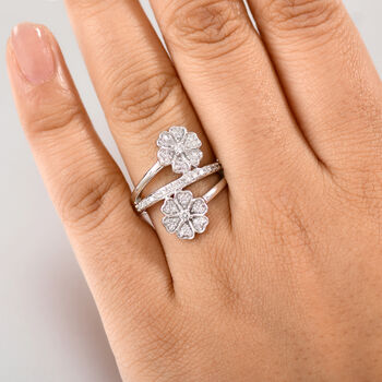 LUXURIANT SI-GH Labor Diamant Ring, 925 Silber rhodiniert - 0,54 ct.