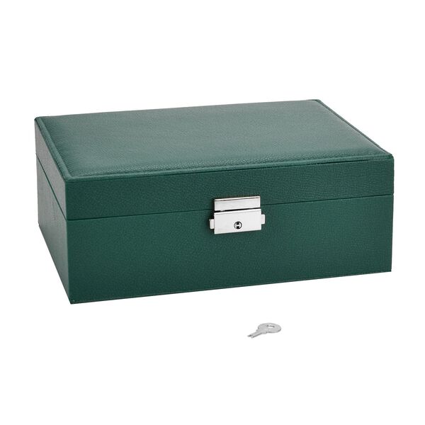 2-lagige PU Schmuckbox, 22,8x17x8,5cm, Grün image number 2