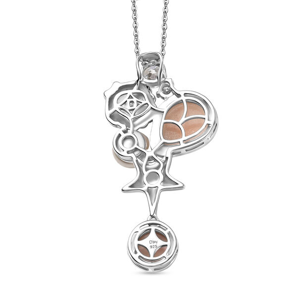 D joy AA Natrolith, S&uuml;&szlig;wasser Perle ca. (6-6.5mm) Anh&auml;nger mit Kette, 925 Silber rhodiniert 6.62 ct image number 5