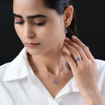 3er-Set- Tansanit Schmuckset - 3,08 ct.