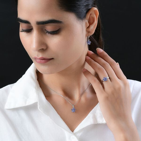 3er-Set- Tansanit Schmuckset - 3,08 ct. image number 3