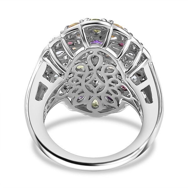 Mehrfarbig Edelstein Ring 925 Silber rhodiniert (Gr&ouml;&szlig;e 17.00), ca. 5.20 ct image number 6