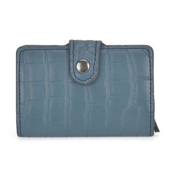 Portemonnaie im PU-Kroko-Design mit RFID-Schutz - Minimalistisches Bifold Wallet,, 6,8 x 10 x 1,2 cm