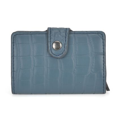 Portemonnaie im PU-Kroko-Design mit RFID-Schutz - Minimalistisches Bifold Wallet,, 6,8 x 10 x 1,2 cm