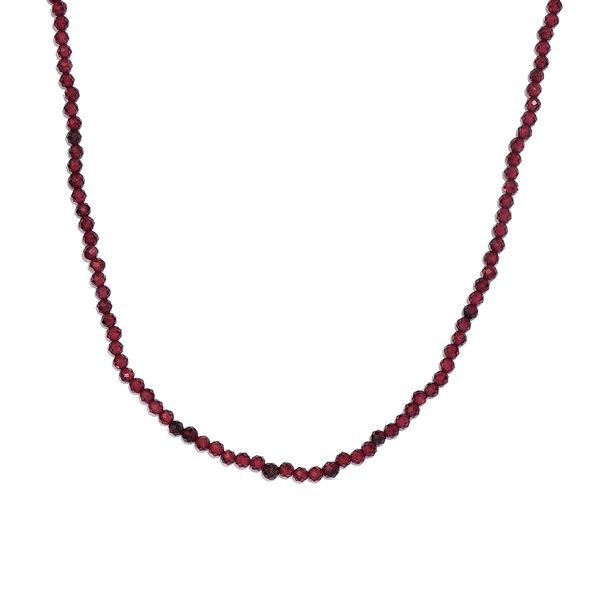Rhodolith Granat Halskette, ca. 45 cm, 925 Silber ca. 40,70 ct