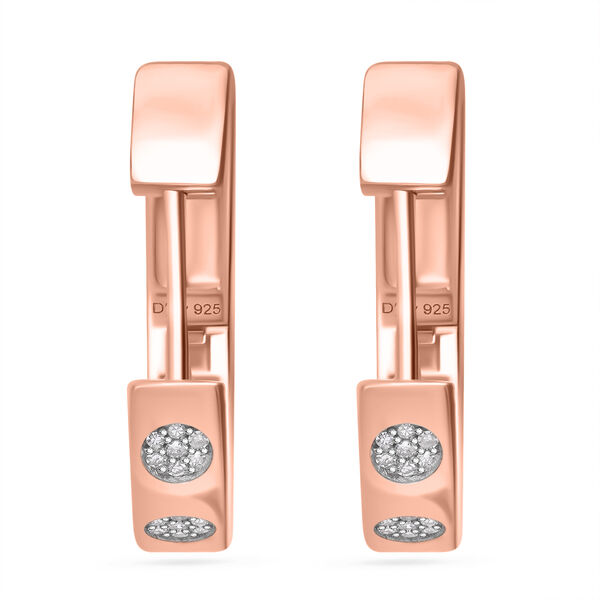 Weißer Diamant P Ohrringe 925 Silber Roségold Vermeil ca. 0.25 ct image number 4