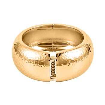 Breiter Armreif mit geh&auml;mmerter Textur, Messing, ca. 18 cm, ca. 70,00g