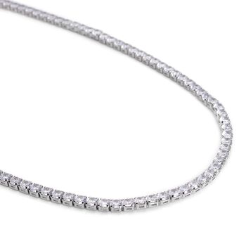 Wei&szlig;e Zirkonia-Halskette, ca. 45 cm, reines Messing ca. 50,00 ct