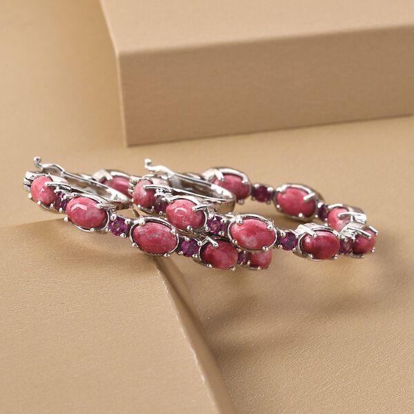 Norwegische Thulit- und Rhodolith-Granat-Creolen - 11,39 ct. image number 2