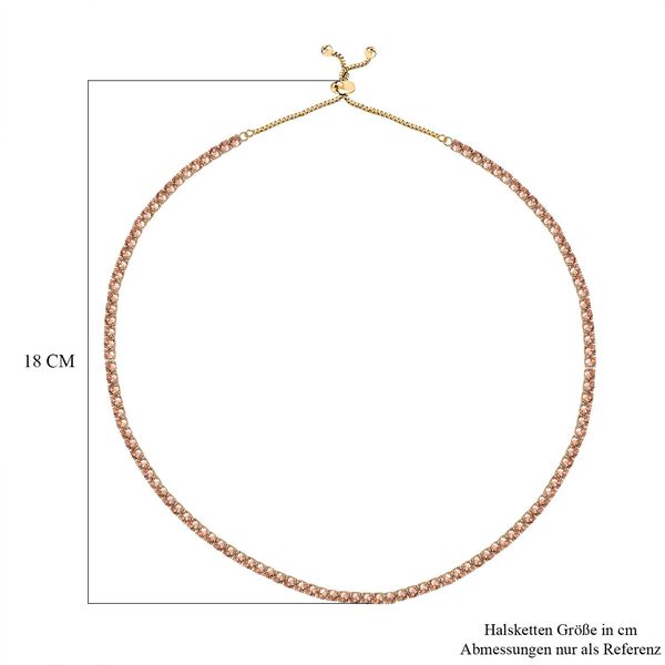 Flexible Champagner Zirkonia-Halskette, 45-66cm image number 4