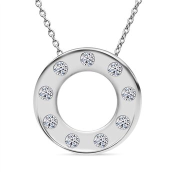 LUXURIANT SI-GH Labor Diamant Anh&auml;nger mit 50cm Kette, 925 Silber rhodiniert - 0,33 ct.
