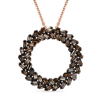 D'Joy Nat&uuml;rlicher Champagner Diamant Schmuckset ca. 50 cm 925 Silber 750 Ros&eacute;gold vermeil (10-15 Werktage Lieferzeit) ca. 1.00 ct