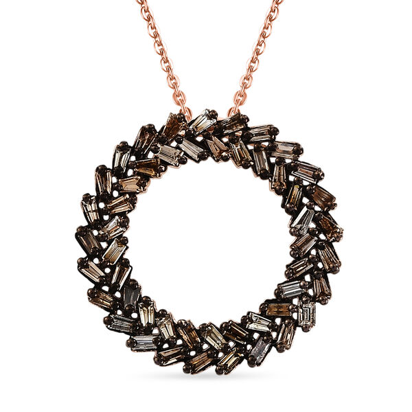 D'Joy Nat&uuml;rlicher Champagner Diamant Schmuckset ca. 50 cm 925 Silber 750 Ros&eacute;gold vermeil (10-15 Werktage Lieferzeit) ca. 1.00 ct