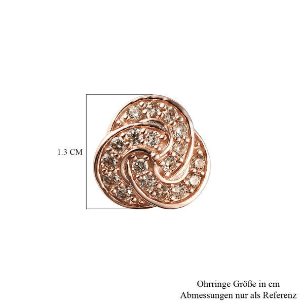Champagner Zirkonia Ohrringe Messing Rosevergoldet ca. 1,66 ct image number 6