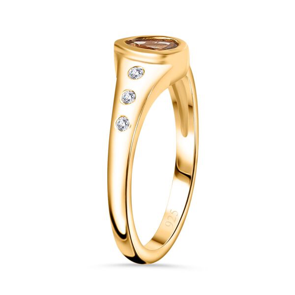 AA natürlicher, goldener Tansanit und Zirkon-Ring - 0,52 ct. image number 5