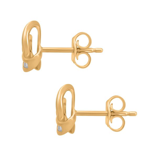 LUXURIANT SI-GH SGL zertifizierte Labor Diamant Liebesknoten Ohrringe, 925 Silber 750 Gelbgold Vermeil - 0,25 ct. image number 3