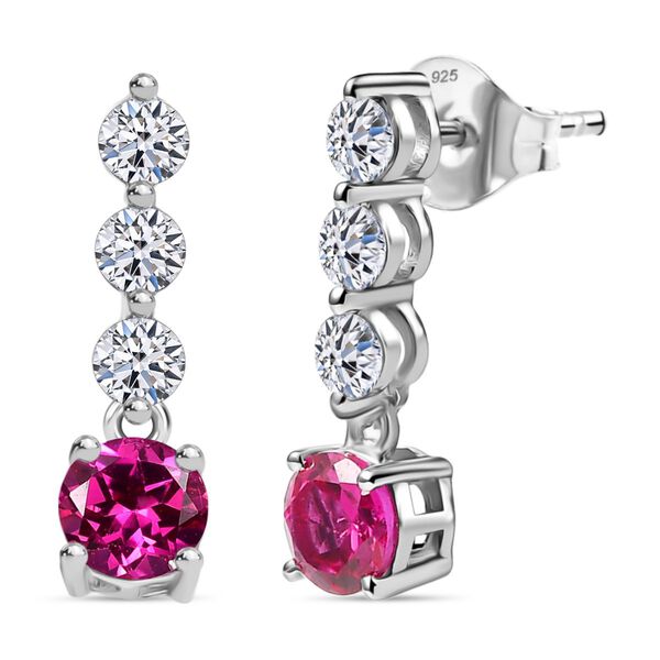 LUXURIANT AAA Labor Rosa Saphir und Zirkon Ohrringe - 2,68 ct.