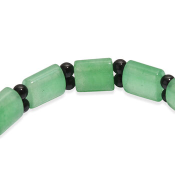 Flexibles gr&uuml;nes Aventurin und schwarzes Spinell Armband - 98 ct.