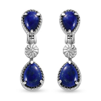 Lapislazuli-Ohrringe, Edelstahl ca. 5,11 ct