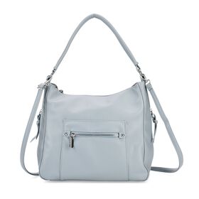 Crossbody-Tasche mit mehreren Reißverschlusstaschen, 31x13x28 cm, Blau