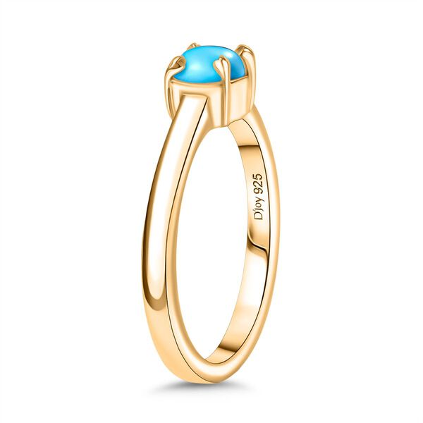 3er Set - D joy Sleeping Beauty T&uuml;rkis Ring, Ohrringe und Anh&auml;nger mit Kette, (Gr&ouml;&szlig;e 20.00) 925 Silber 750 Gelbgold Vermeil, ca. 1.76 ct image number 4