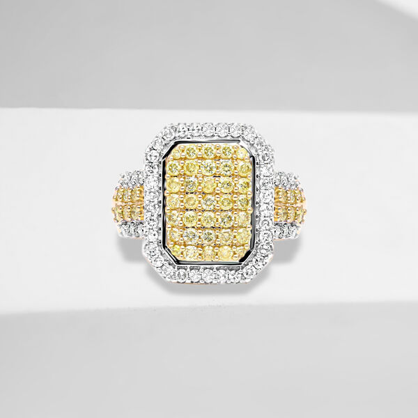 LUXORO Natürlicher gelber Diamant Ring, I1 SGL zertifiziert, 585 Gold (Größe 16.00) ca. 1.00 ct image number 1
