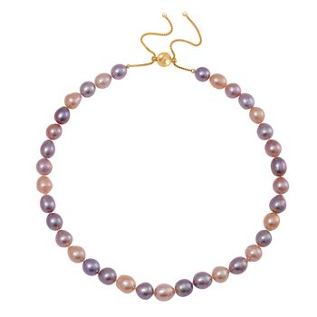 Mehrfarbige Edison Perlen-Halskette, 45 cm