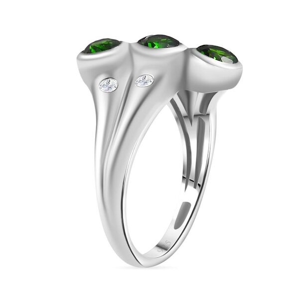 AA natürlicher Chromdiopsid und Zirkon-Ring - 1,28 ct. image number 5