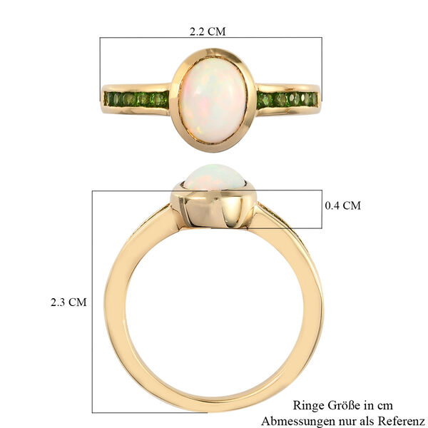 Natürlicher, äthiopischer Opal und natürlicher Chromdiopsid-Ring - 1,10 ct. image number 7