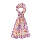 LA MAREY - 100% Maulbeeren-Seidenschal, Chiffon, 65x175 cm, lila und orange